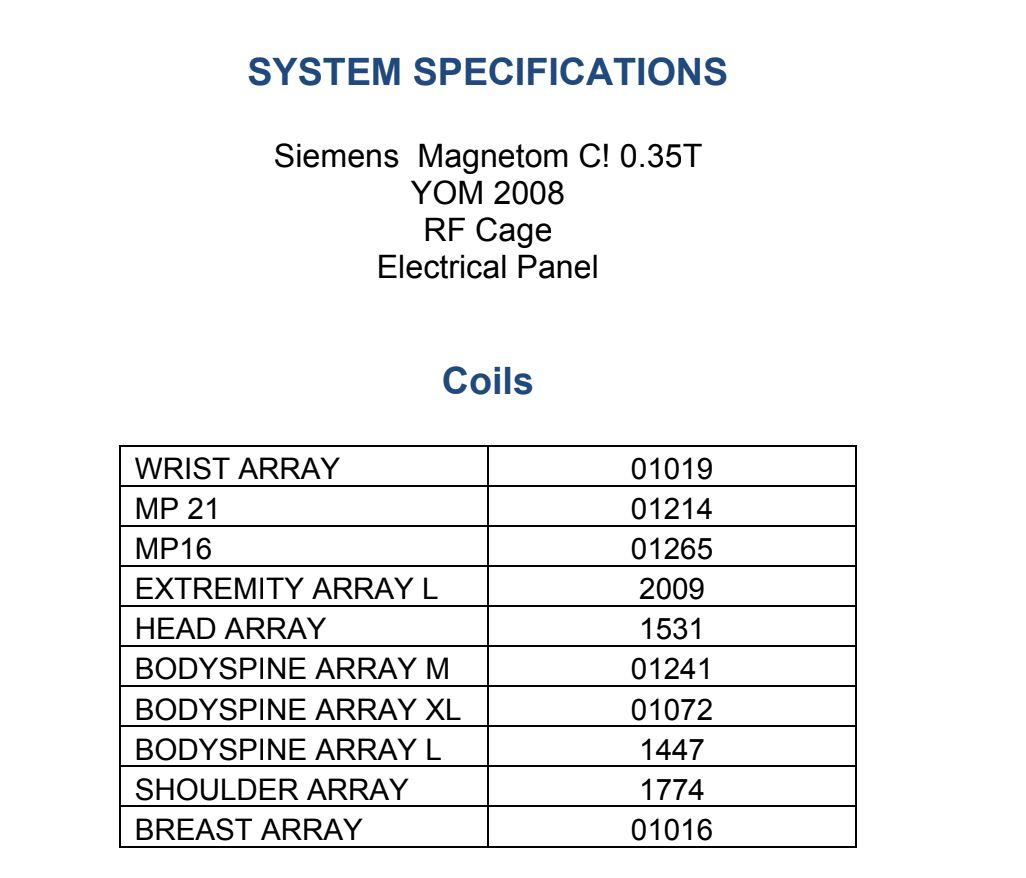 Siemens complete working Magnetom C!